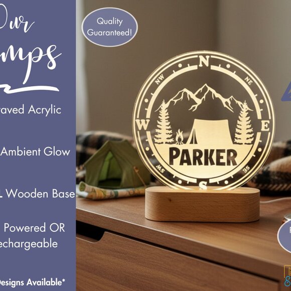 Mountain LED Name Light | Custom Nature-Inspired Room Decor for Kids - Picture 3 of 8